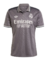 Camisa masculina cinza do Real Madrid III 2024/25 da Adidas, com logo e estampa