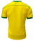 Camisa retrô amarela do Brasil, versão de 1998, vista de trás.