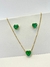 Conjunto Pedra Coração Esmeralda