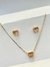 Conjunto Pedra Coração Rosa