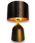 Velador Base Vidrio Negro Pantalla Negra Y Cobre Vl00041 - comprar online