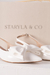 Sandália slingback em verniz branco