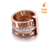 Anel Triplo Romano Banhado em Ouro - Rose Gold