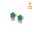 Brinco Cortona Trevo Pequeno Verde Banhado em Ouro - Rose Gold - comprar online