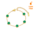 Pulseira Cortona Trevo Verde Banhada em Ouro 18K - Gold