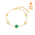 Pulseira Cortona Trevo Vazado Verde Banhada em Ouro 18K - Gold