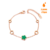 Pulseira Cortona Trevo Vazado Verde Banhada em Ouro 18K - Rose Gold