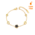 Pulseira Cortona Trevo Vazado Preto Banhada em Ouro 18K - Gold