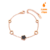 Pulseira Cortona Trevo Vazado Preto Banhada em Ouro - Rose Gold