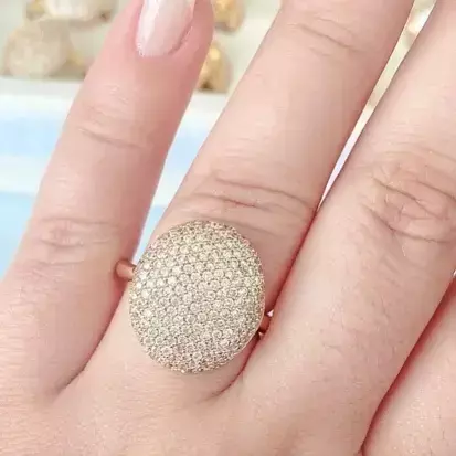 Anel Base Cravejado Banho Ouro TAM 18 - comprar online