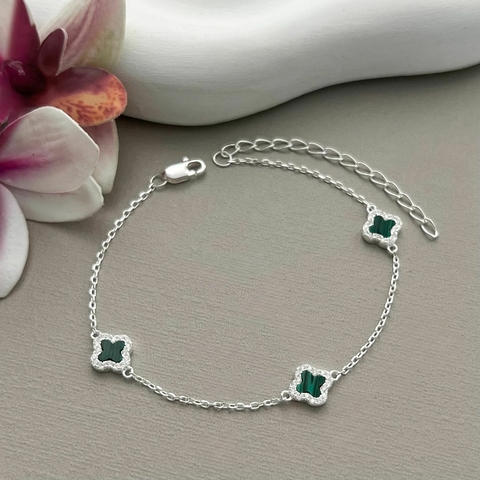 Pulseira 3 trevos madrepérola cravejado em volta cartier - comprar online