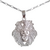 Dije león con circonias con cadena figaro de 50 cm x 2.5 mm incluida, todo elaborado con plata 925. SKU: D39 en internet