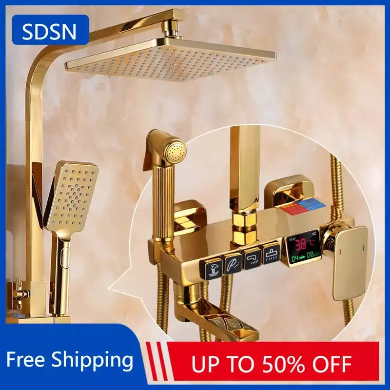 SDSN-sistema de ducha de baño Digital termostático, cabezal de ducha de lluvia