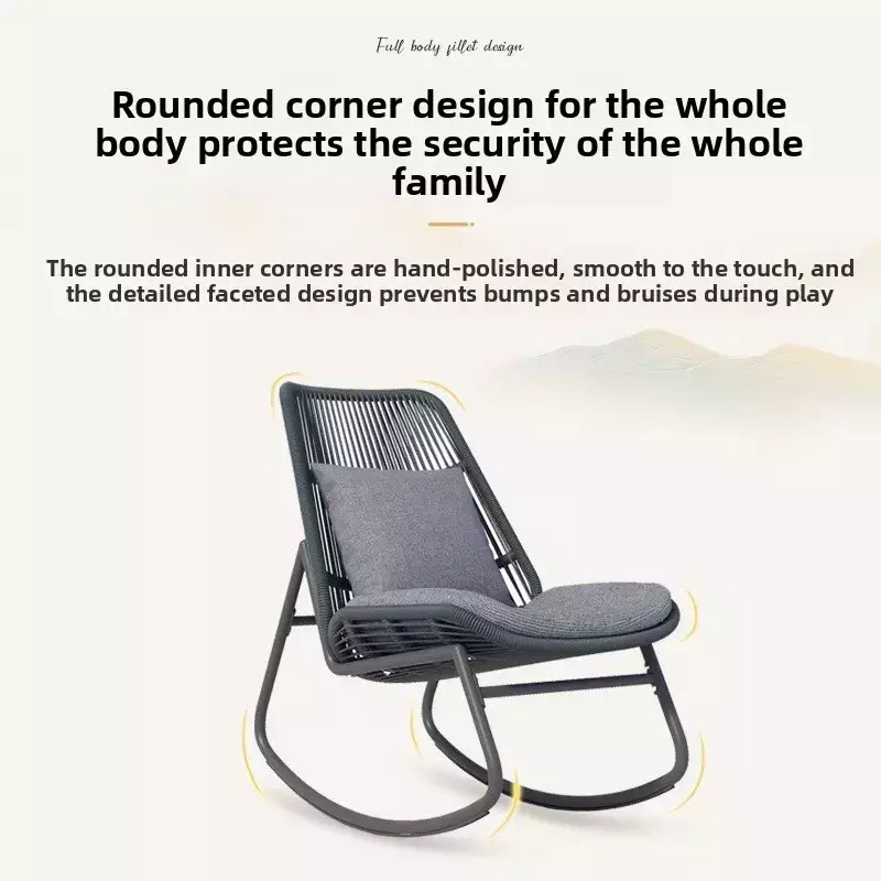 Mecedora de ratán tejida a mano de lujo ligera, asiento de ocio perezoso para e