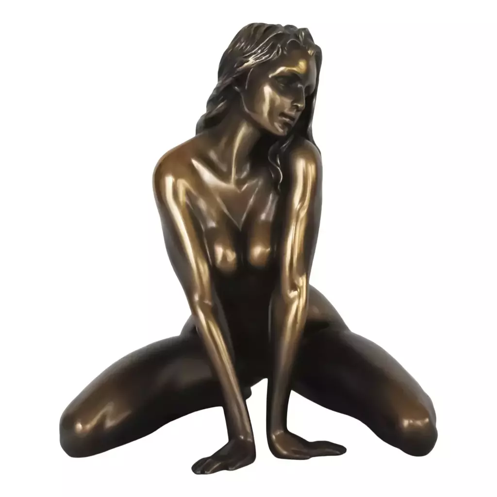Adorno de estatua de bronce, adorno de estatua desnuda, artesanía decorativa de