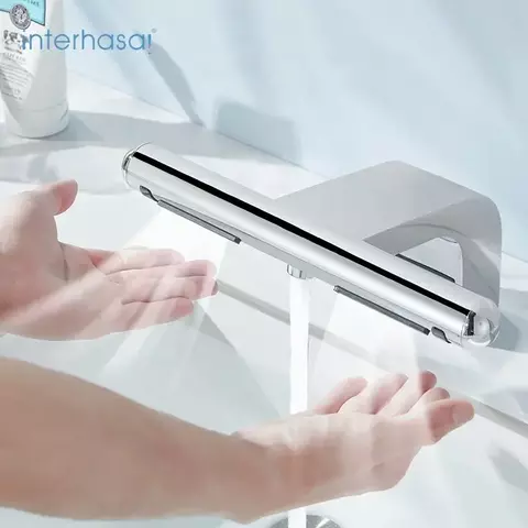 Secador de manos con grifo de aire 2 en 1, secador de manos automático de lató