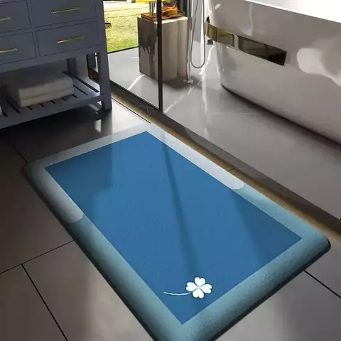 Alfombra absorbente gruesa de franela para el suelo del baño, alfombra antidesl