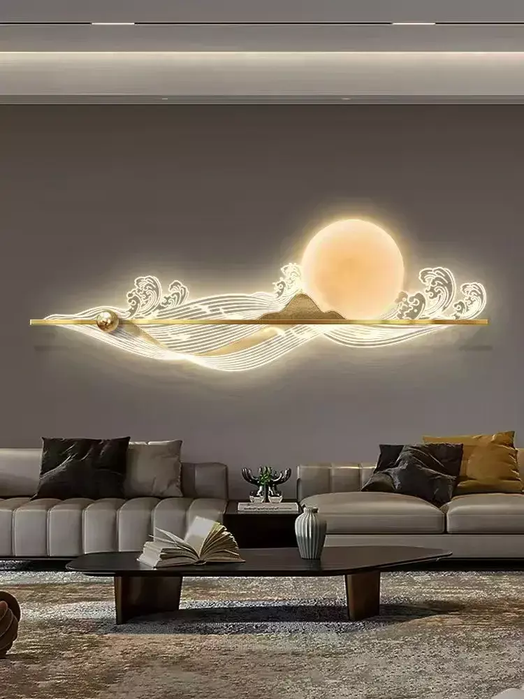 Luz de lujo de alta gama para sala de estar, pintura decorativa, fondo de sofá,