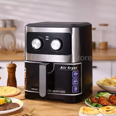 Horno freidora de aire inteligente de 1400W, 6L, gran capacidad, 360 grados, cir