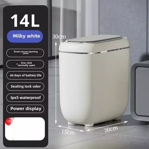 Bote de basura para baño con tapa, bote de basura automático, bote de basura i