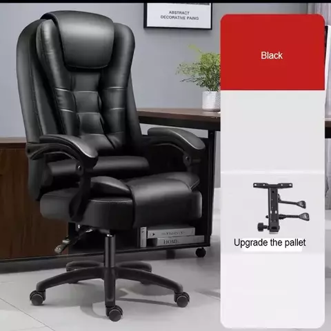 Sillas De ordenador Sillas De Oficina De cuero genuino soporte Lumbar ajustable