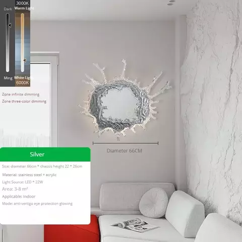 Lámparas de pared de gota de agua modernas con espejo, tocador con pulverizador