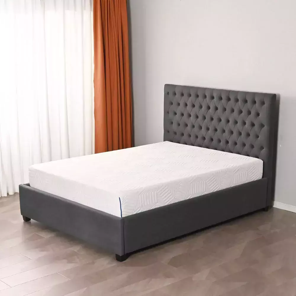 Marco de base de cama de listones de dormitorio moderno tamaño King Queen con c