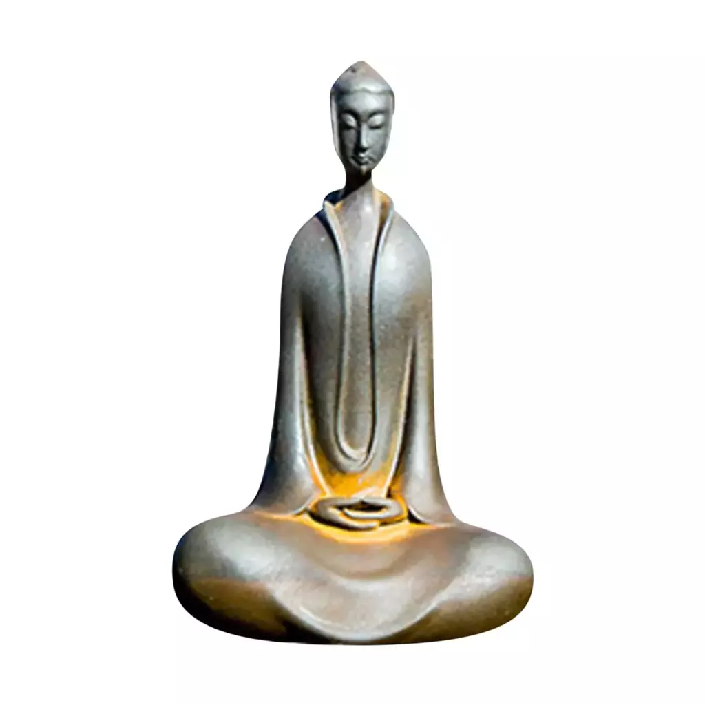 Estatuilla de monje de resina de Buda Zazen de resina japonesa, estatuas minimal