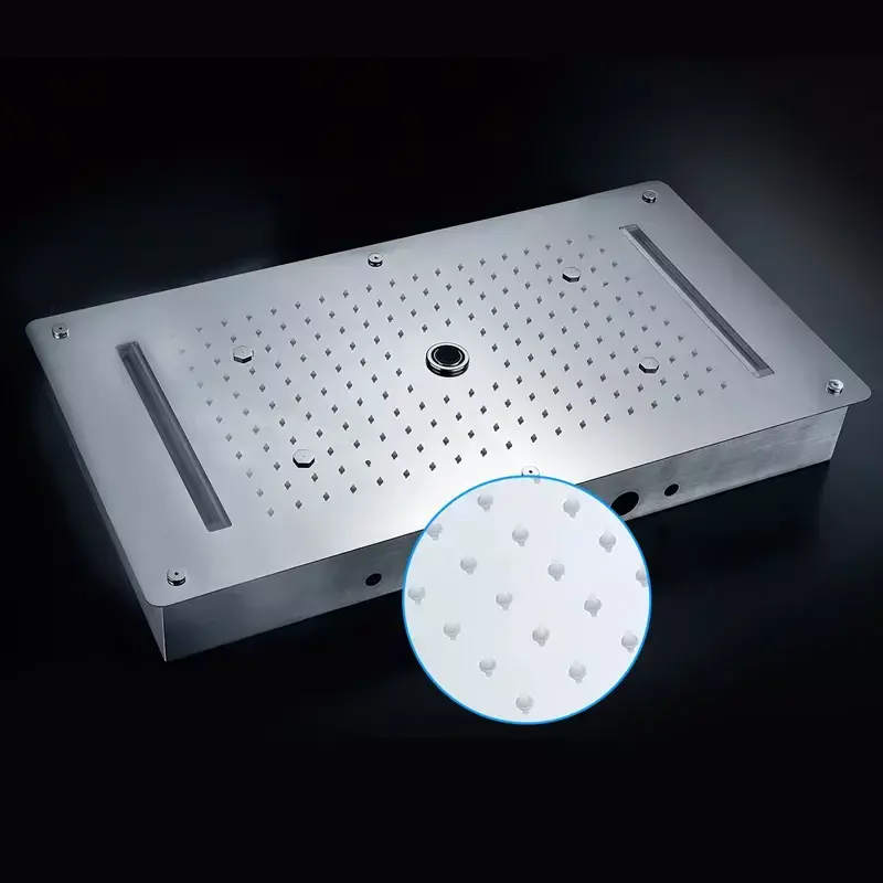 OLEFY ducha de techo moderna cromada 380*700MM cascada niebla Spray lluvia cabez