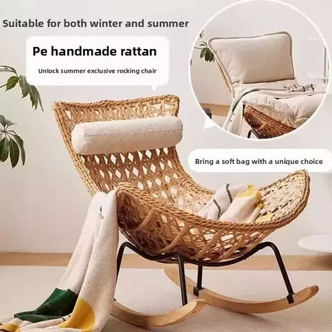Rattan al aire libre, sillón reclinable, mecedora, balcón, exterior, patio, oc
