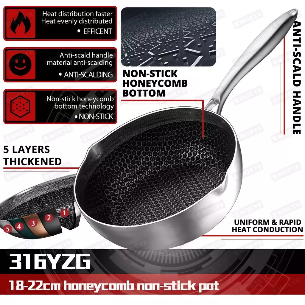 Olla de sopa MOEYE, olla de leche de acero inoxidable antibacteriana 316L, olla