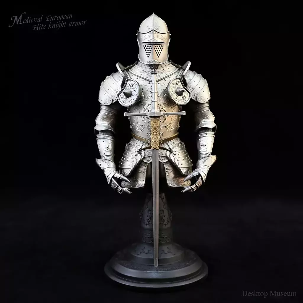 190MM resina decoración del hogar artesanía antigua armadura medieval europea