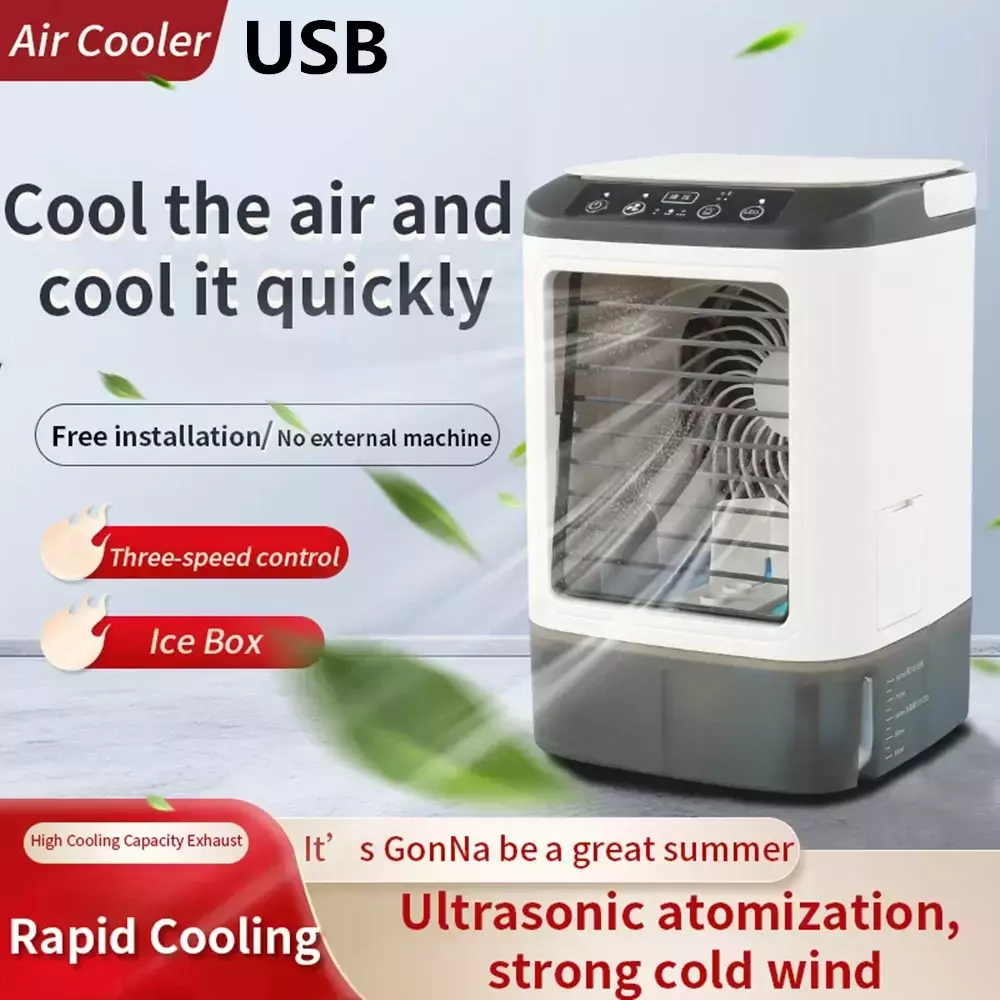 Ventilador de aire acondicionado portátil de 3 engranajes USB para habitación