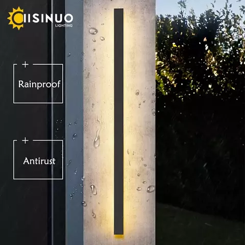 Lámpara de pared exterior impermeable LED iluminación lineal larga IP65 de alu