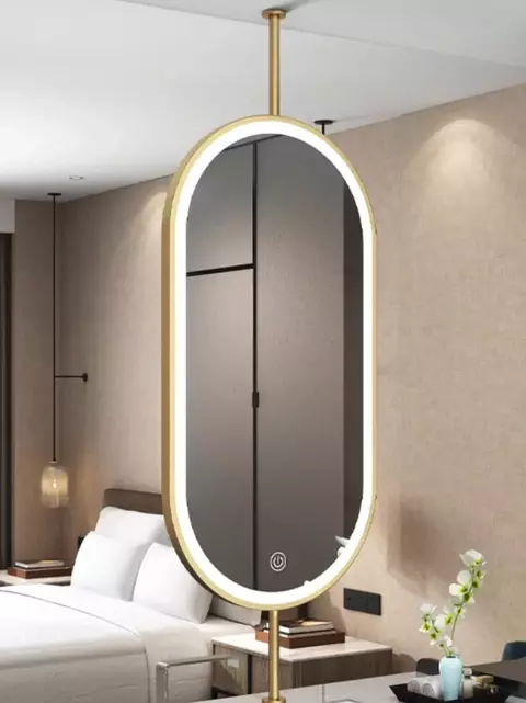 Espejo colgante ovalado de techo, decoración sencilla y moderna para el hogar,