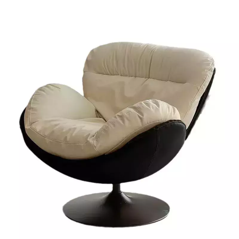 Sofá nórdico giratorio individual de cáscara de huevo, silla individual tapiz