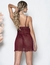 Camisola Marsala Sensual com Calcinha Fio - comprar online