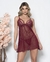 Camisola Marsala Sensual com Calcinha Fio