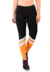 Calça Legging e detalhe amarelo Fitness Preto Com listras Branco | REF: LC32