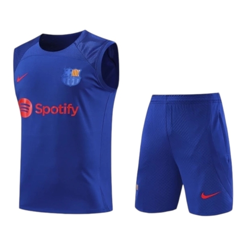 Kit Treino adulto - Camisa e Shorts - Barcelona Nike 23/24 - Azul