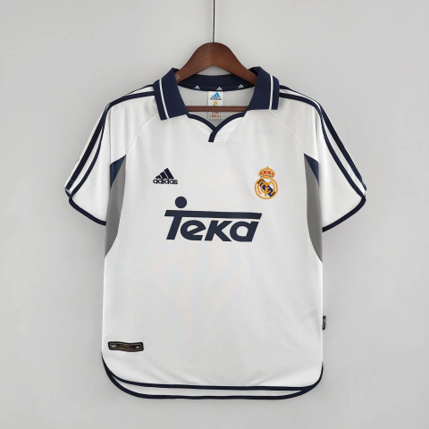 Camisa Retro Real Madrid 00/01 - Masculina - Branca