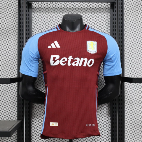 Camisa Aston Villa I 24/25 - Jogador Masculino - Vermelho e Azul - comprar online