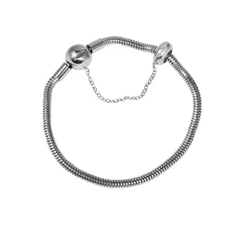 Pulseira inspiração Pandora com trava em aço inox