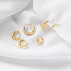 Trio de argolinhas oval - tam P, M e G