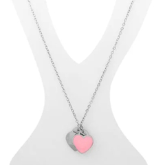 Colar Tiffany rosa - aço inox