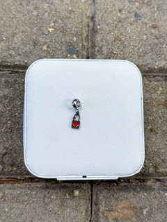 Berloque cadeado coração vermelho em aço inox - comprar online