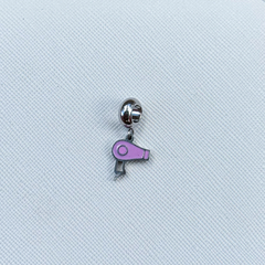 Berloque secador rosa em aço inox