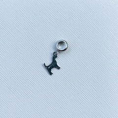 Berloque cachorro completo em aço inox