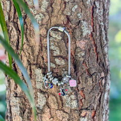 Pulseira inspiração Pandora fecho tradicional em aço inox