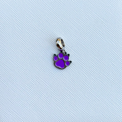 Berloque patinha Stitch - roxa em aço inox
